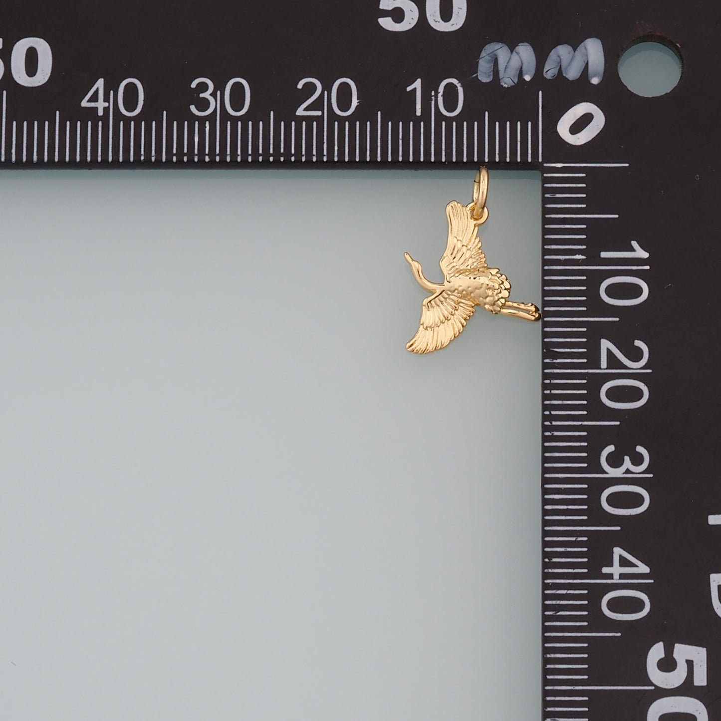 Gold Bird Charms,18K Gold Filled Crane Pendant,Crane Charm Bracelet Necklace for DIY Jewelry Making Supply