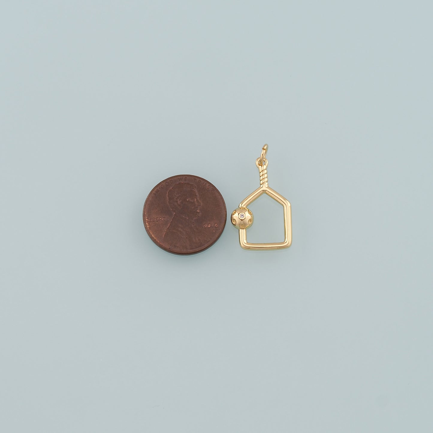 Gold Tennis Charm,18K Gold Filled Tennis Racket Pendant,Racket Charm Bracelet Necklace for DIY Jewelry Making Supply
