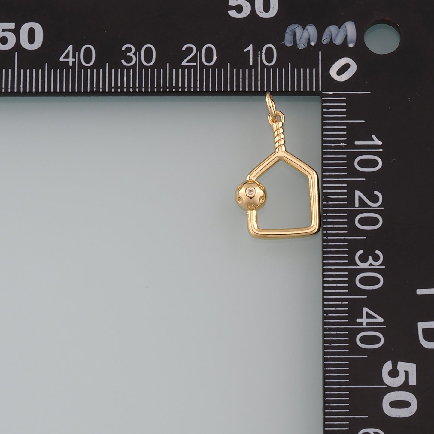 Gold Tennis Charm,18K Gold Filled Tennis Racket Pendant,Racket Charm Bracelet Necklace for DIY Jewelry Making Supply