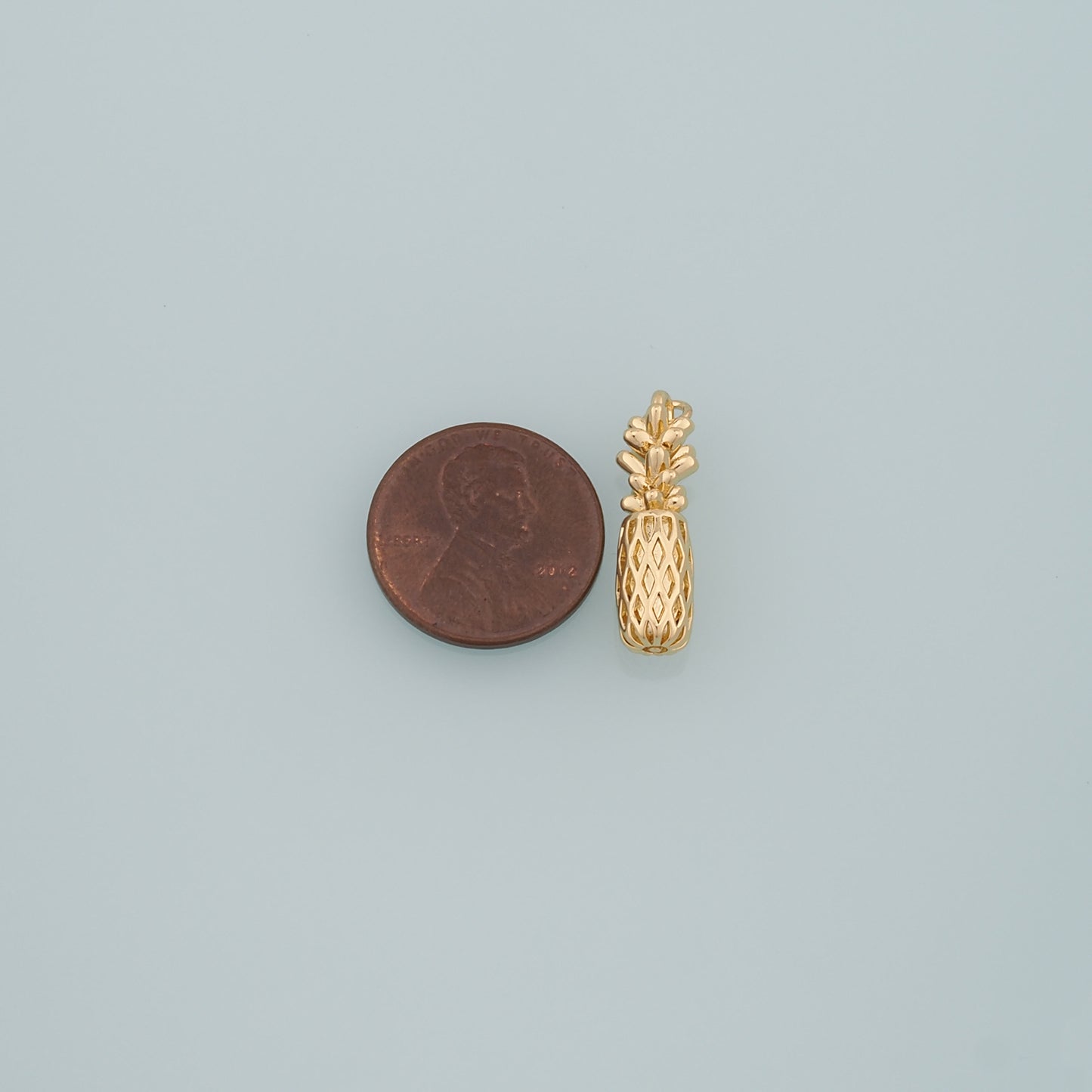 Gold Pineapple Charms,18K Gold Filled Pineapple Pendant,Fruit Charm Bracelet Necklace for DIY Jewelry Making Supply
