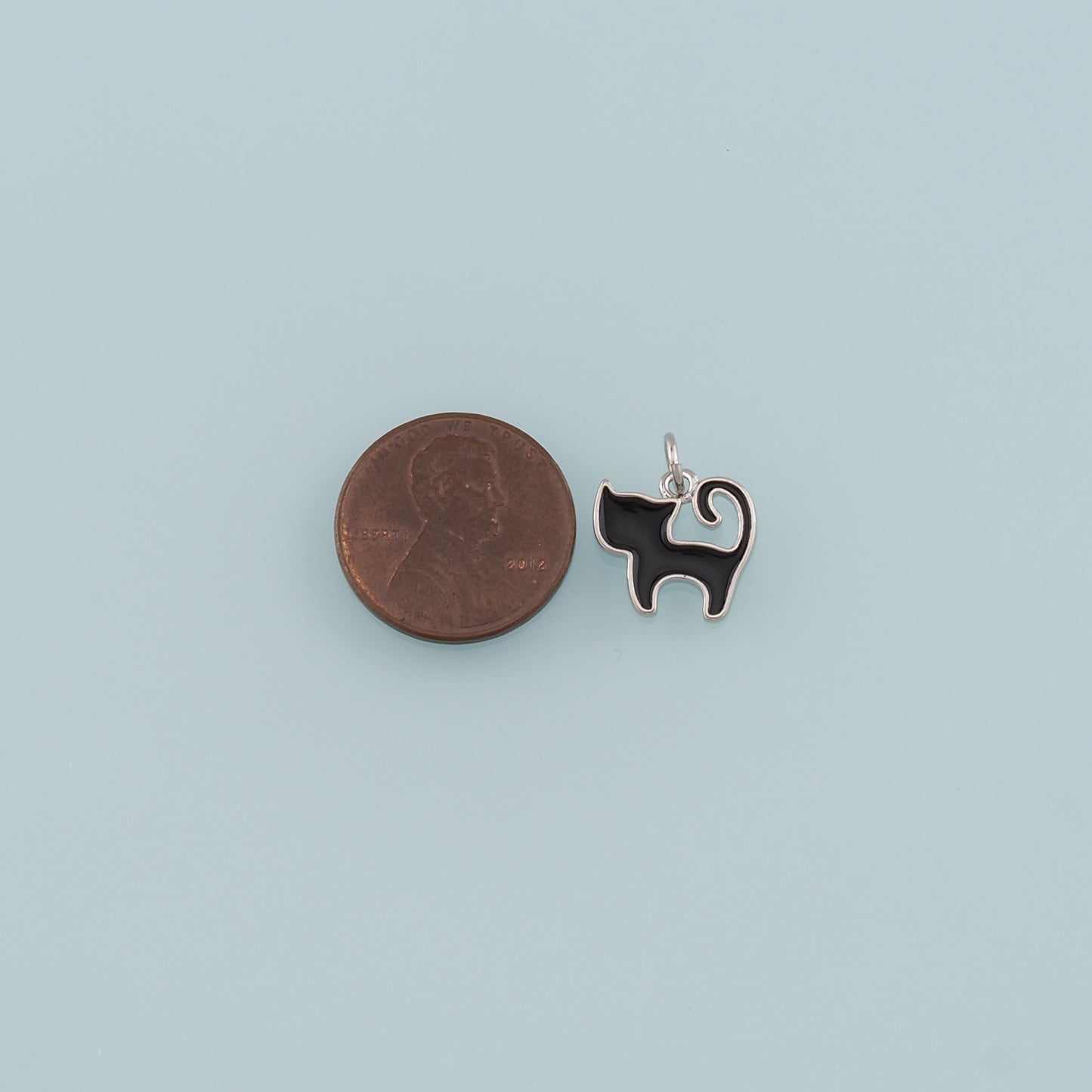 Gold Cat Charm,18K Gold Filled Cat Pendant,Enamel Animal Charm Bracelet Necklace for DIY Jewelry Making Supply