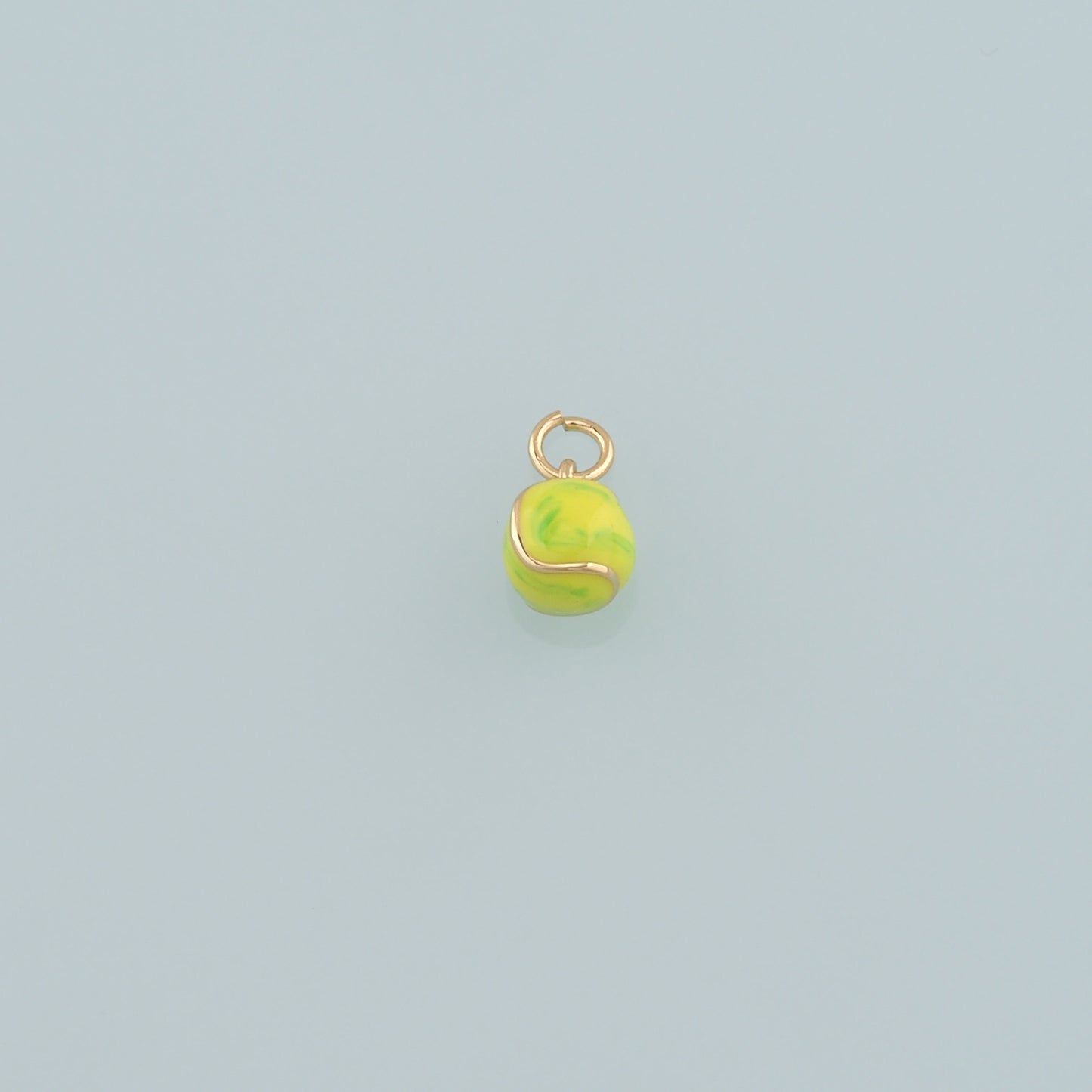 Gold Sports Charm,18K Gold Filled Tennis Pendant,Enamel Tennis Charm Bracelet Necklace for DIY Jewelry Making Supply
