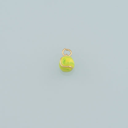 Gold Sports Charm,18K Gold Filled Tennis Pendant,Enamel Tennis Charm Bracelet Necklace for DIY Jewelry Making Supply