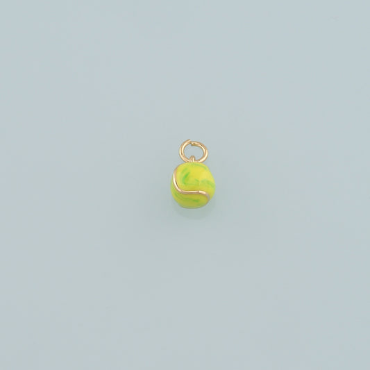 Gold Sports Charm,18K Gold Filled Tennis Pendant,Enamel Tennis Charm Bracelet Necklace for DIY Jewelry Making Supply