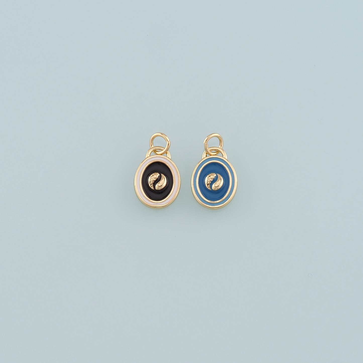 Gold Yin Yang Charms,18K Gold Filled Round Pendant,Enamel Yin Yang Charm Bracelet Necklace for DIY Jewelry Making Supply
