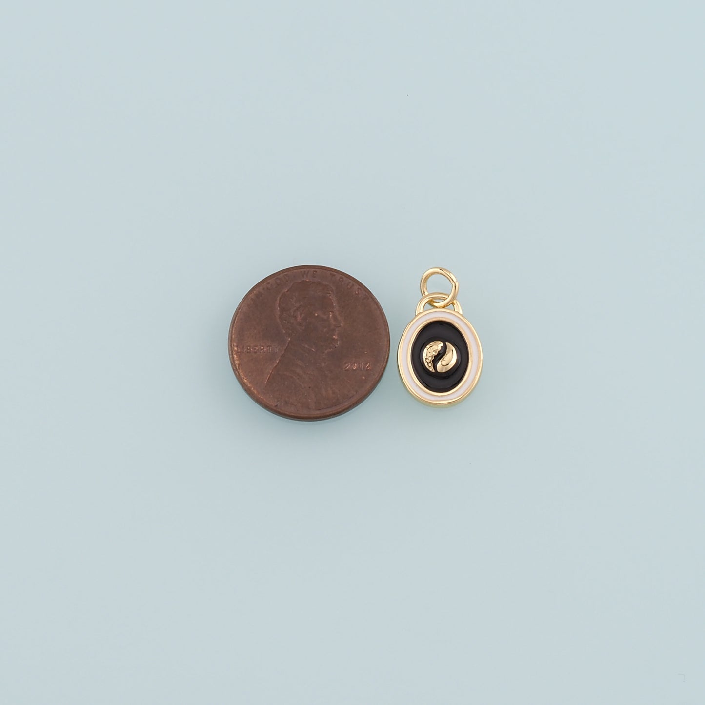 Gold Yin Yang Charms,18K Gold Filled Round Pendant,Enamel Yin Yang Charm Bracelet Necklace for DIY Jewelry Making Supply