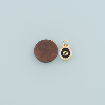 Gold Yin Yang Charms,18K Gold Filled Round Pendant,Enamel Yin Yang Charm Bracelet Necklace for DIY Jewelry Making Supply