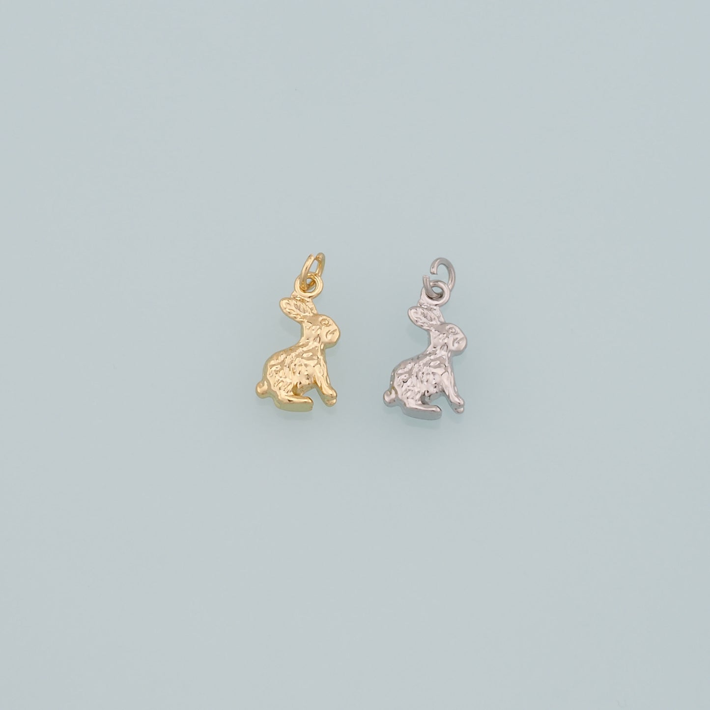 18K Gold Filled Rabbit Pendant,Dainty Animal Charm Bracelet Necklace for DIY Jewelry Making Supply