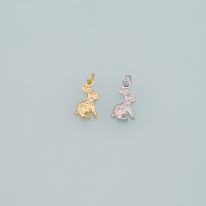 18K Gold Filled Rabbit Pendant,Dainty Animal Charm Bracelet Necklace for DIY Jewelry Making Supply