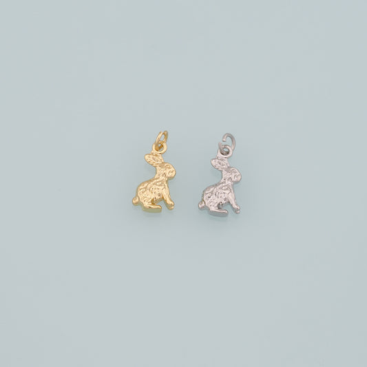 18K Gold Filled Rabbit Pendant,Dainty Animal Charm Bracelet Necklace for DIY Jewelry Making Supply