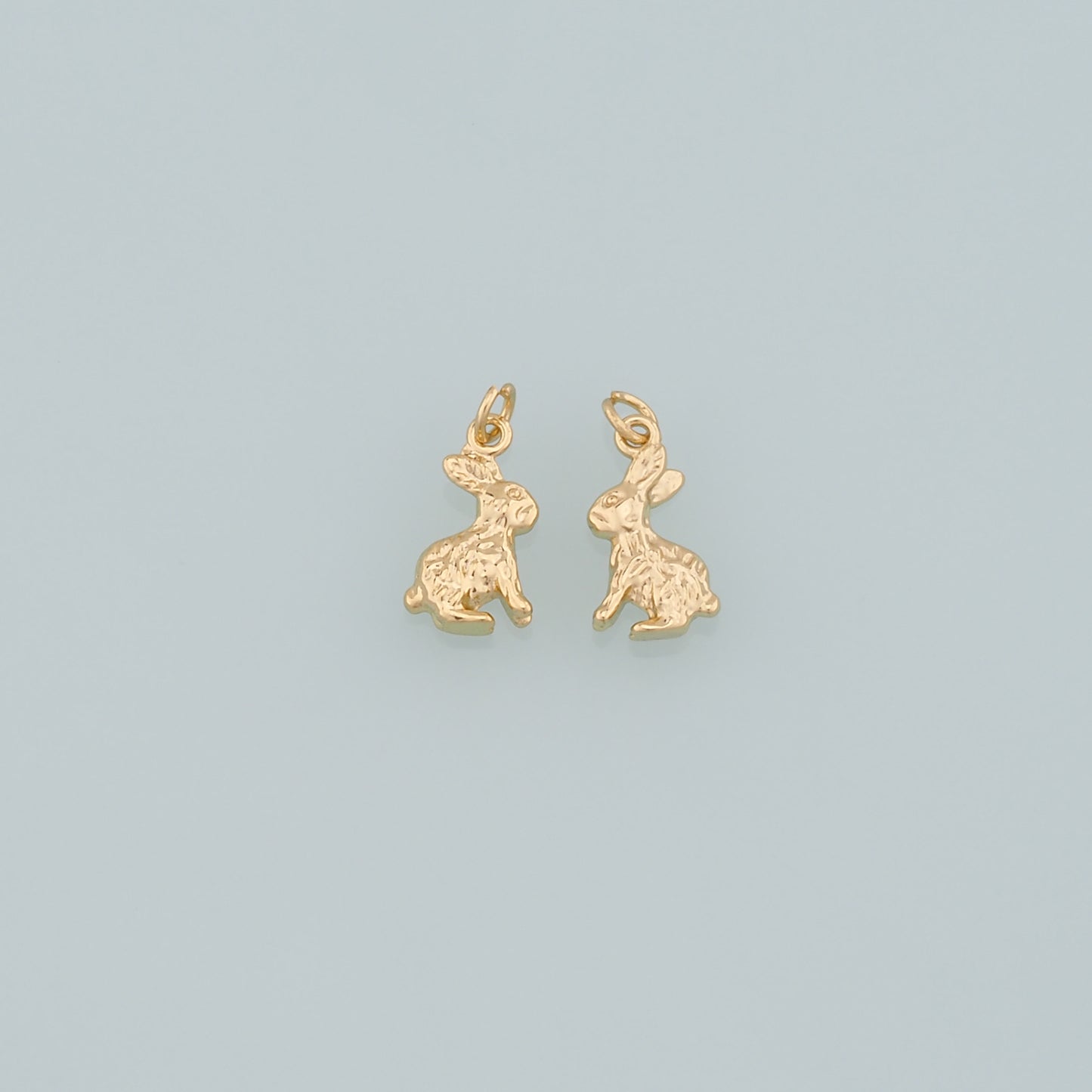 18K Gold Filled Rabbit Pendant,Dainty Animal Charm Bracelet Necklace for DIY Jewelry Making Supply