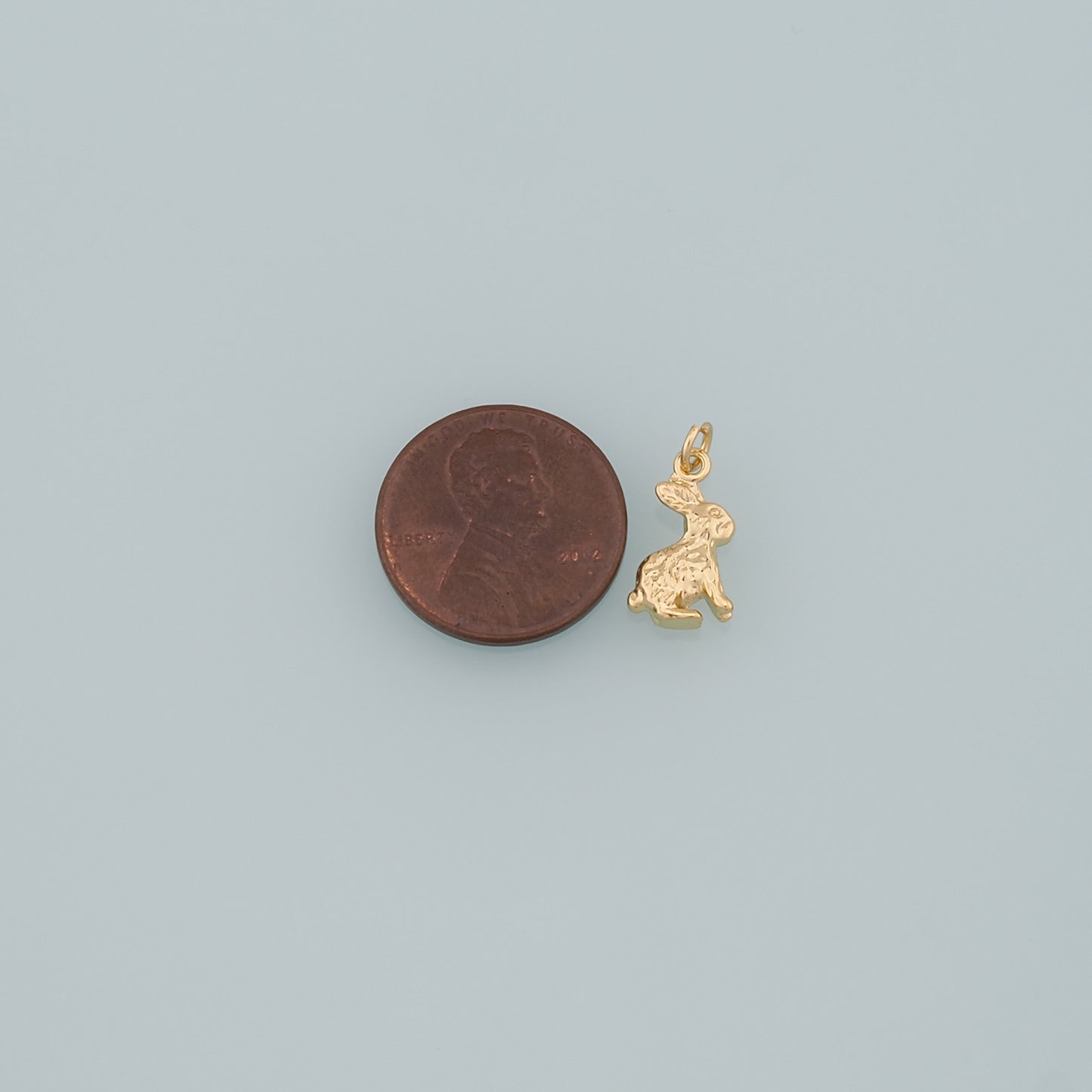 18K Gold Filled Rabbit Pendant,Dainty Animal Charm Bracelet Necklace for DIY Jewelry Making Supply