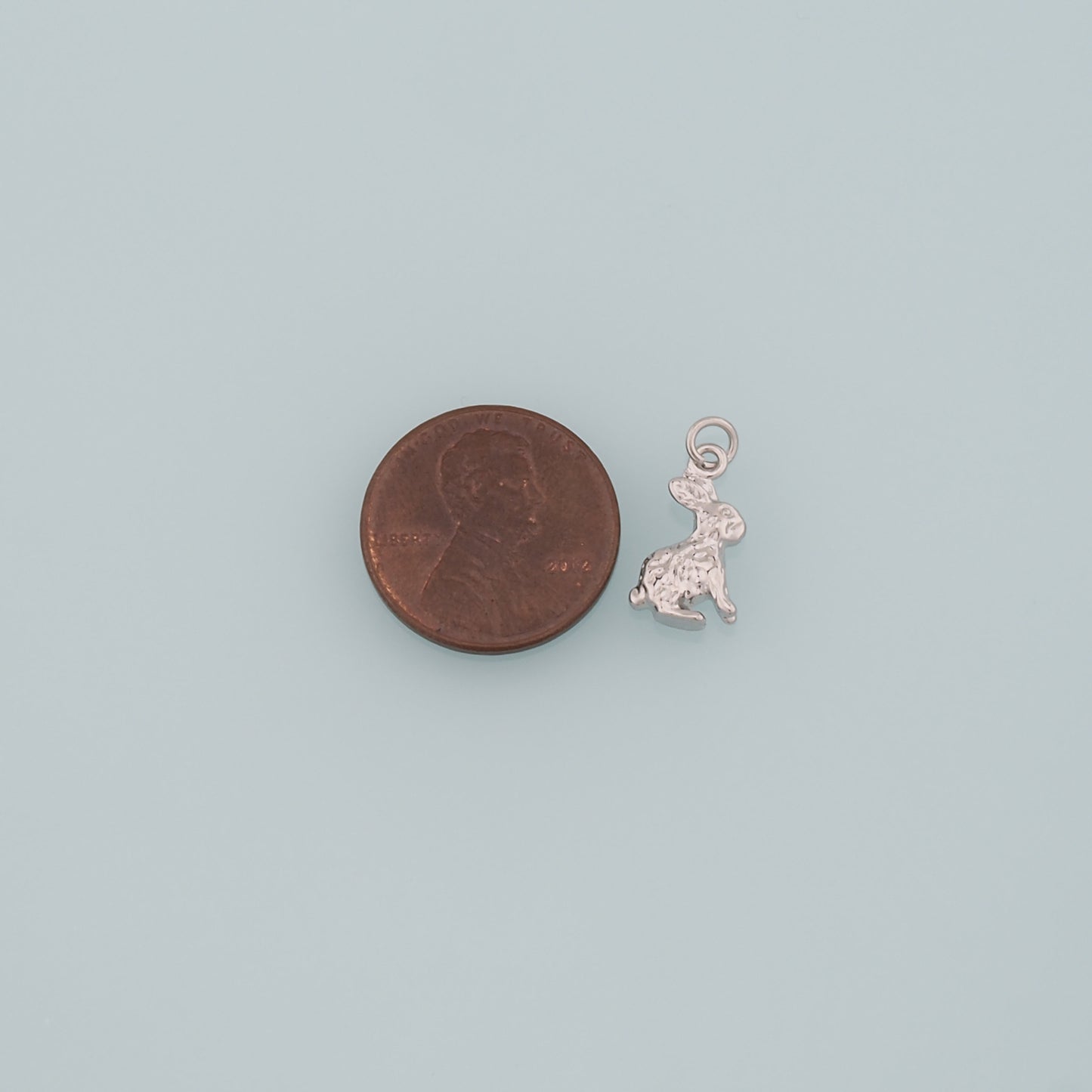 18K Gold Filled Rabbit Pendant,Dainty Animal Charm Bracelet Necklace for DIY Jewelry Making Supply