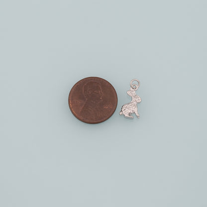 18K Gold Filled Rabbit Pendant,Dainty Animal Charm Bracelet Necklace for DIY Jewelry Making Supply