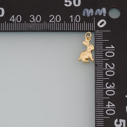 18K Gold Filled Rabbit Pendant,Dainty Animal Charm Bracelet Necklace for DIY Jewelry Making Supply