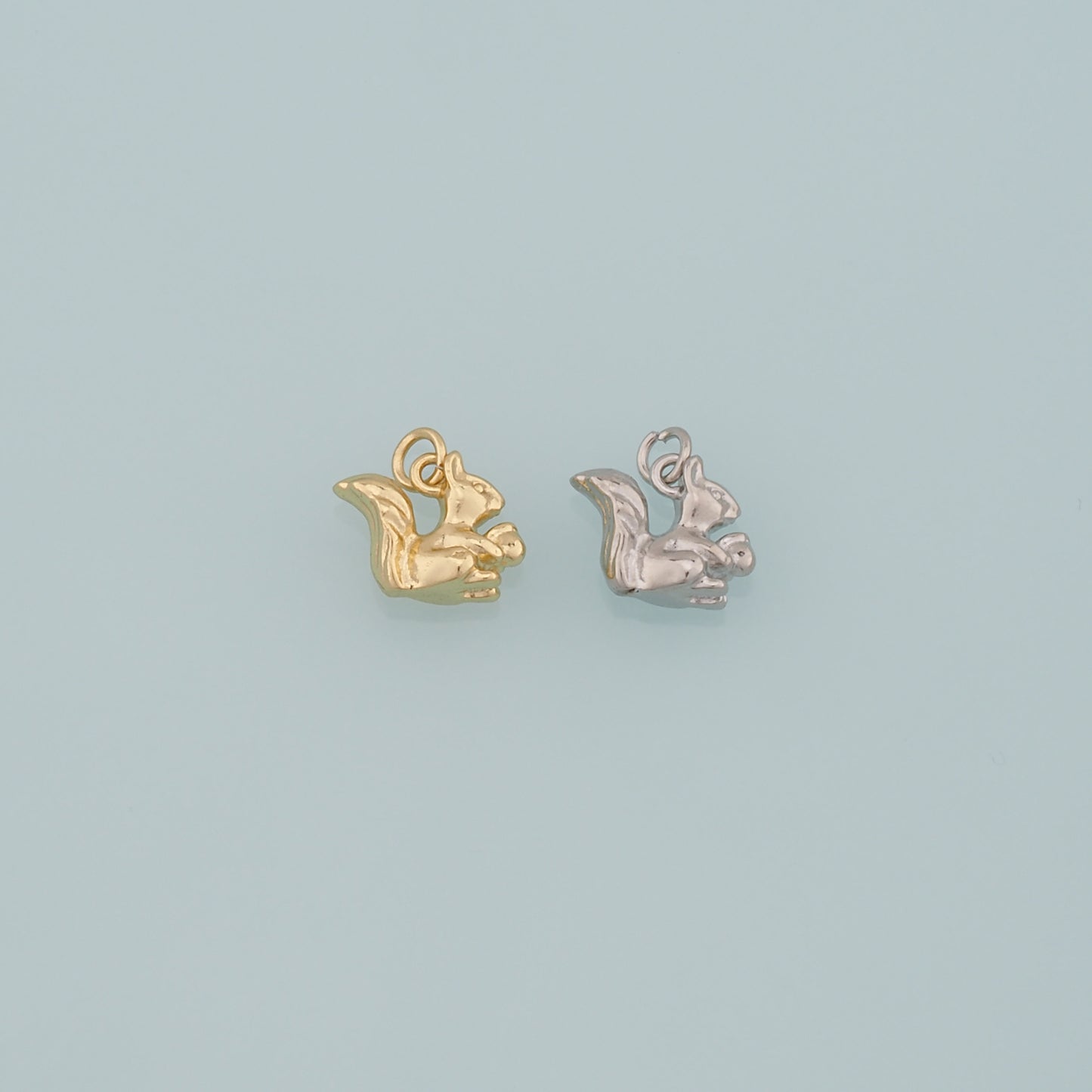 18K Gold Filled Squirrel Pendant,Dainty Animal Charm Bracelet Necklace for DIY Jewelry Making Supply