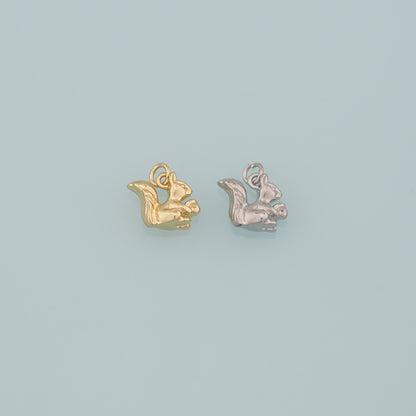 18K Gold Filled Squirrel Pendant,Dainty Animal Charm Bracelet Necklace for DIY Jewelry Making Supply