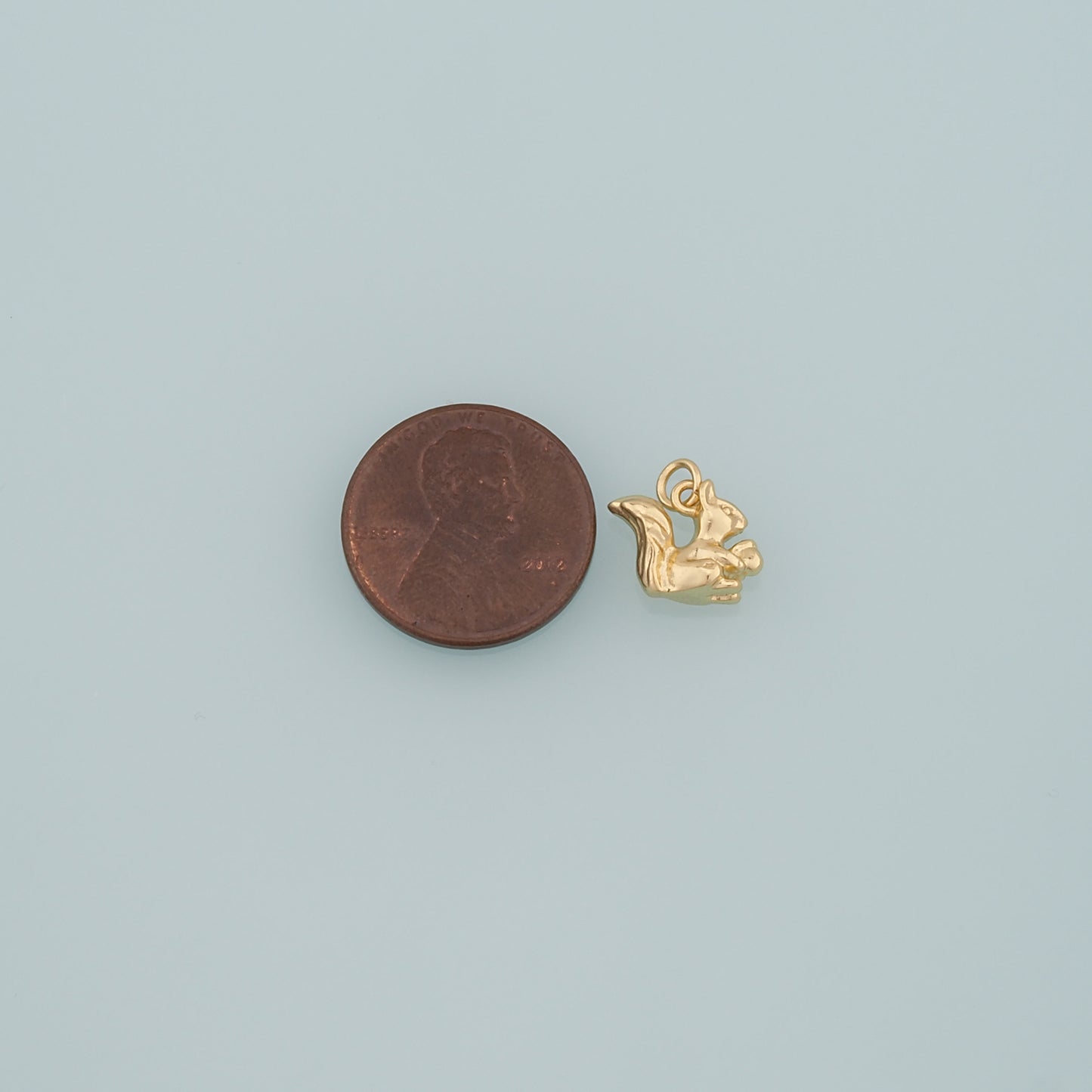 18K Gold Filled Squirrel Pendant,Dainty Animal Charm Bracelet Necklace for DIY Jewelry Making Supply