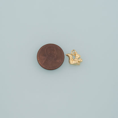 18K Gold Filled Squirrel Pendant,Dainty Animal Charm Bracelet Necklace for DIY Jewelry Making Supply