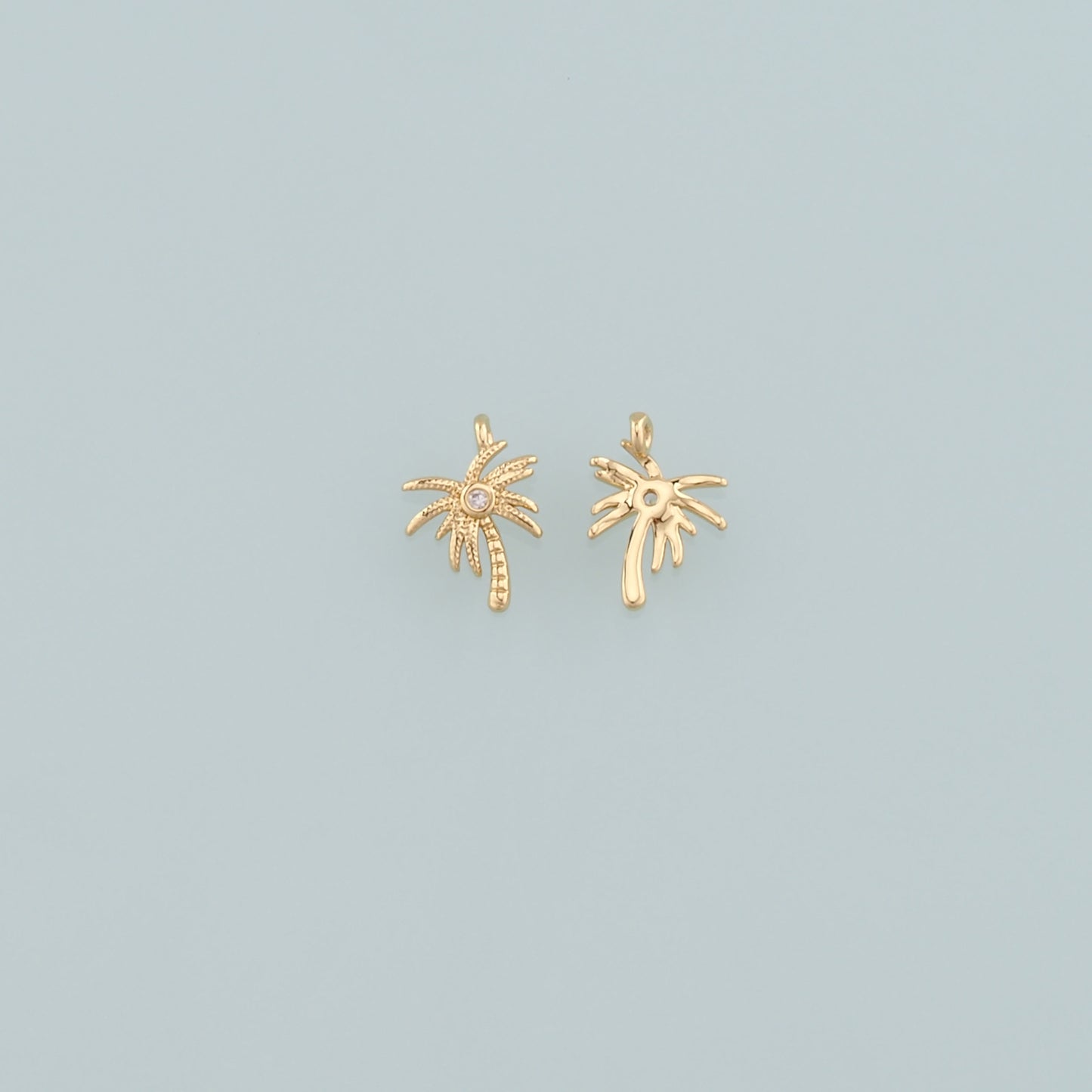 Gold Palm Tree Charms,18K Gold Filled Palm tree Pendant,Coconut tree Charm Bracelet Necklace for DIY Jewelry Making Supply