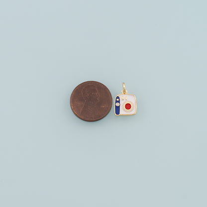 Gold Camera Charms,18K Gold Filled Camera Pendant,Enamel Camera Charm Bracelet Necklace for DIY Jewelry Making Supply