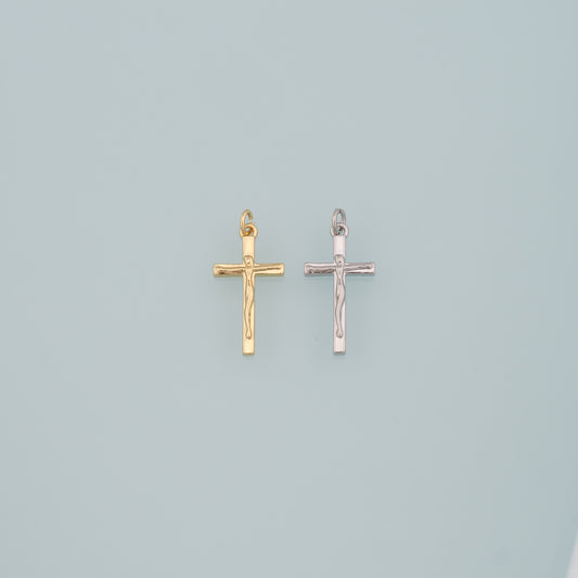 Gold Jesus Charms,18K Gold Filled Cross Pendant,Religion Charm Bracelet Necklace for DIY Jewelry Making Supply