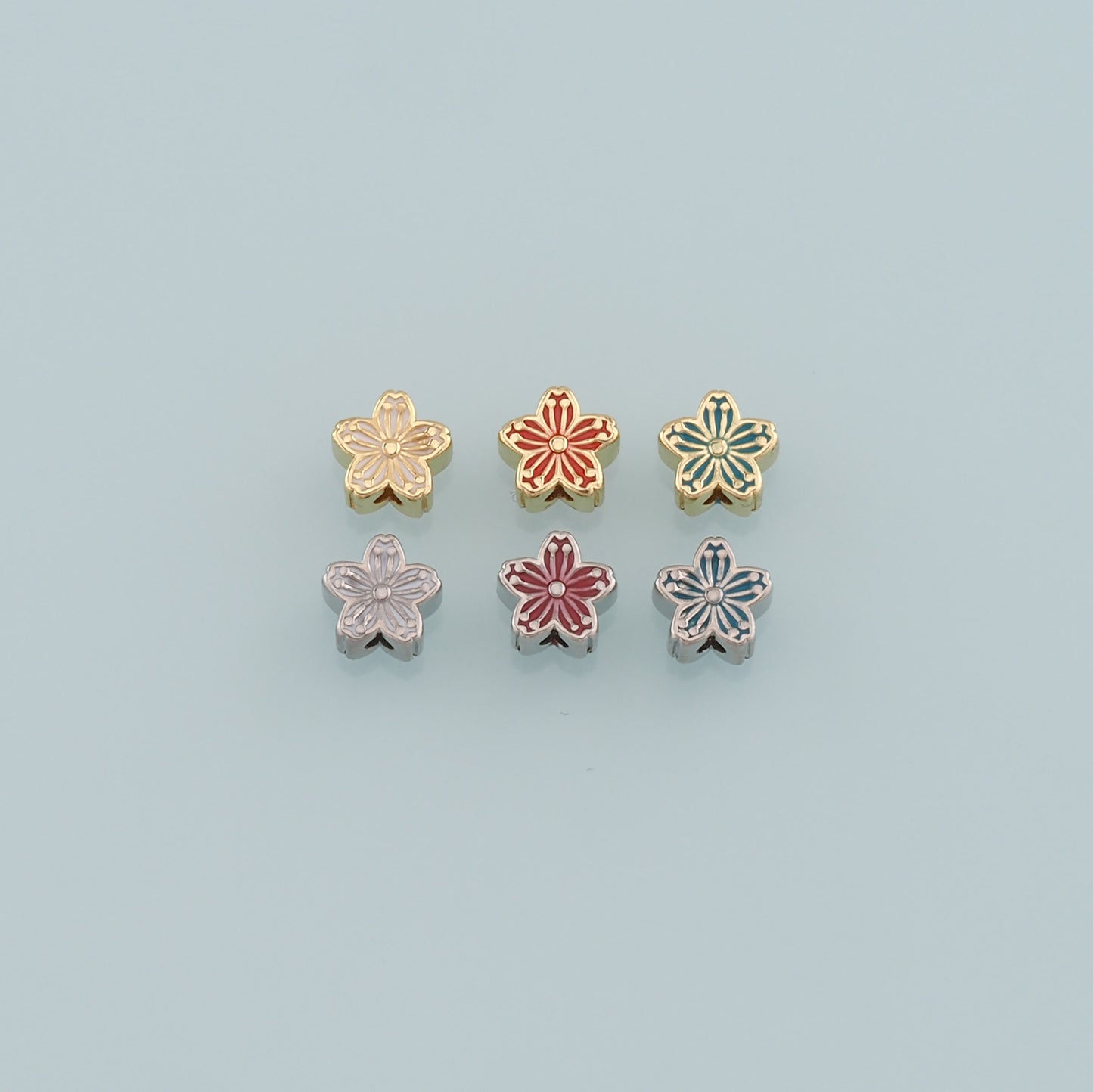 Gold Flower Spacer Beads Charms,18K Gold Filled Flower Bracelet Necklace for DIY Jewelry Making Supply