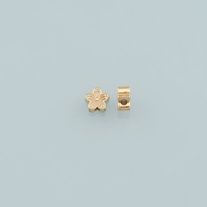 Gold Flower Spacer Beads Charms,18K Gold Filled Flower Bracelet Necklace for DIY Jewelry Making Supply