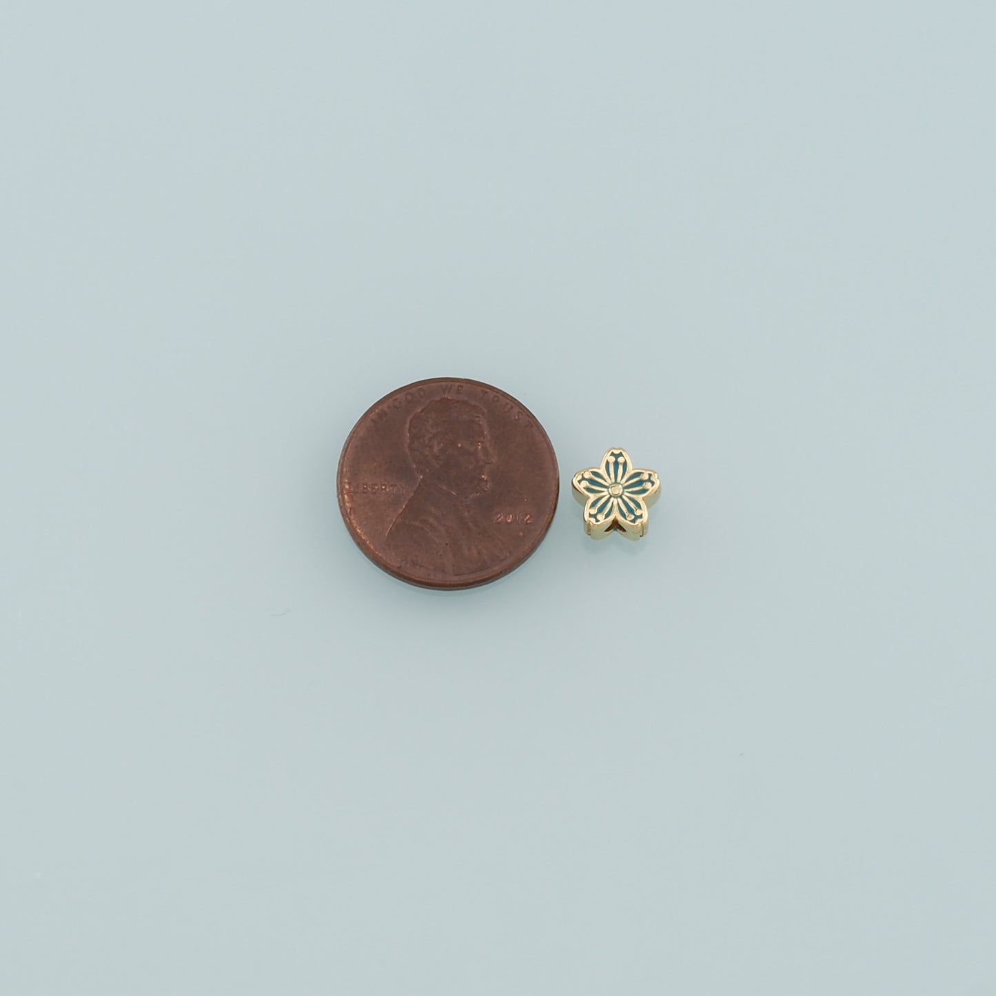 Gold Flower Spacer Beads Charms,18K Gold Filled Flower Bracelet Necklace for DIY Jewelry Making Supply
