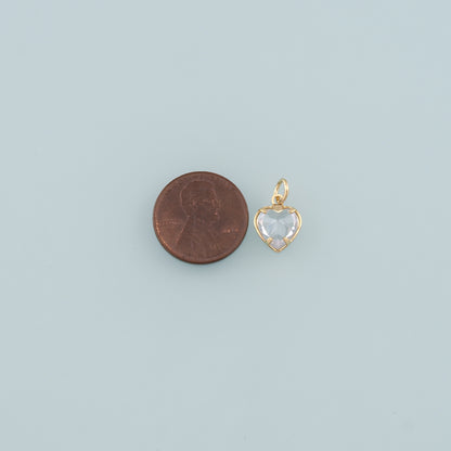 Gold Heart Charms,18K Gold Filled Heart Pendant,Dainty Heart Charm Bracelet Necklace for DIY Jewelry Making Supply