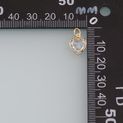 Gold Heart Charms,18K Gold Filled Heart Pendant,Dainty Heart Charm Bracelet Necklace for DIY Jewelry Making Supply