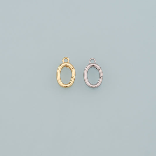 18K Gold Filled Oval Carabiner Clasp,Carabiner Lock Connector,Spring Push Gate for DIY Jewelry Finding Necklace Bracelet