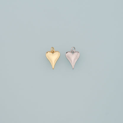 Gold Heart Charms,18K Gold Filled Heart Pendant,Dainty Heart Charm Bracelet Necklace for DIY Jewelry Making Supply