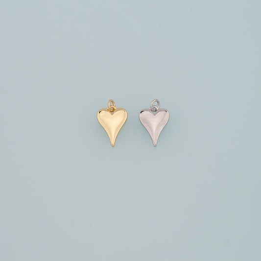 Gold Heart Charms,18K Gold Filled Heart Pendant,Dainty Heart Charm Bracelet Necklace for DIY Jewelry Making Supply
