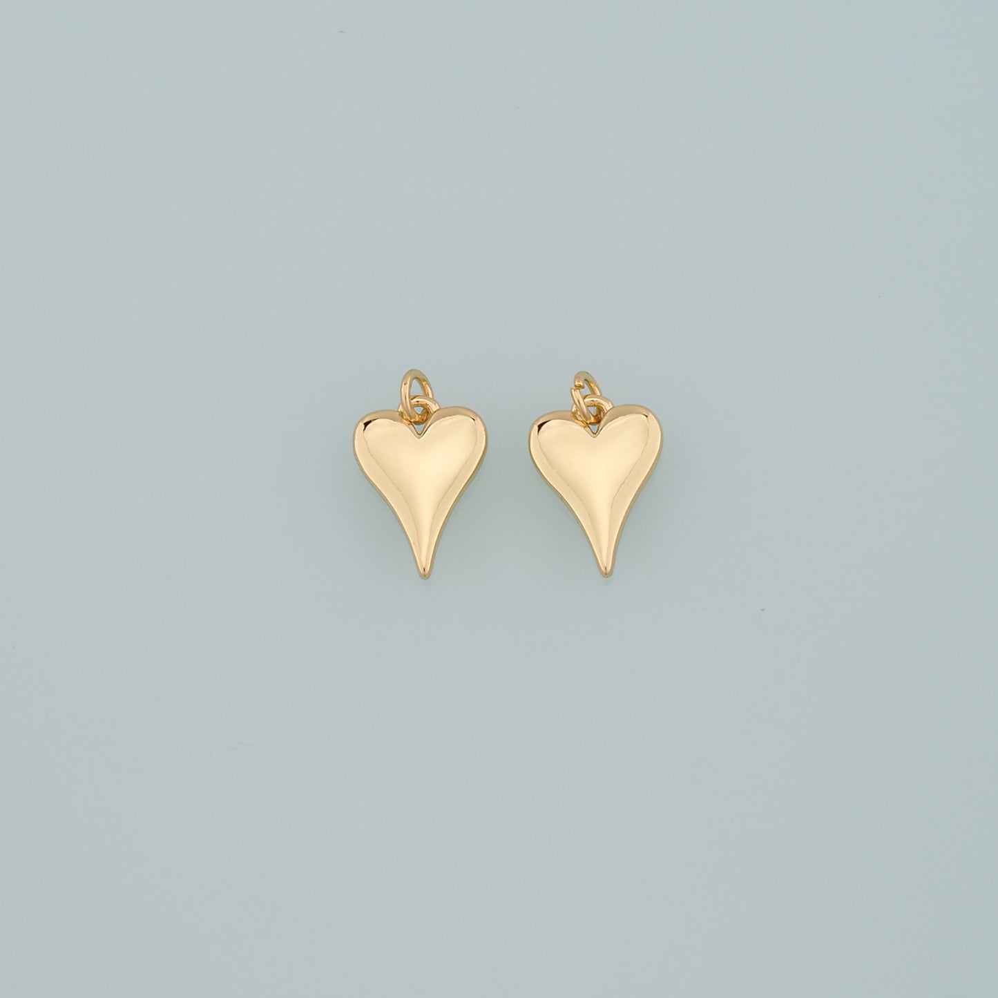 Gold Heart Charms,18K Gold Filled Heart Pendant,Dainty Heart Charm Bracelet Necklace for DIY Jewelry Making Supply