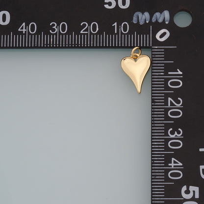 Gold Heart Charms,18K Gold Filled Heart Pendant,Dainty Heart Charm Bracelet Necklace for DIY Jewelry Making Supply