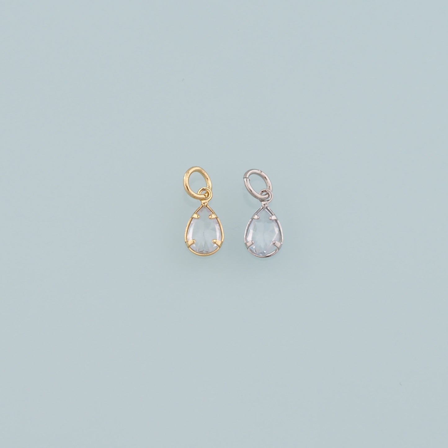 18K Gold Filled Teardrop Pendant,Dainty Teardrop Charm Bracelet Necklace for DIY Jewelry Making Supply