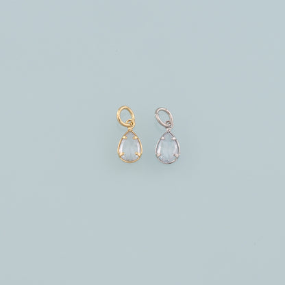 18K Gold Filled Teardrop Pendant,Dainty Teardrop Charm Bracelet Necklace for DIY Jewelry Making Supply