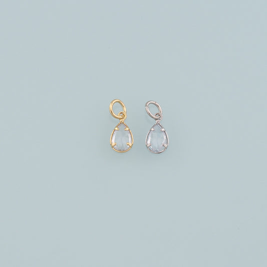 18K Gold Filled Teardrop Pendant,Dainty Teardrop Charm Bracelet Necklace for DIY Jewelry Making Supply
