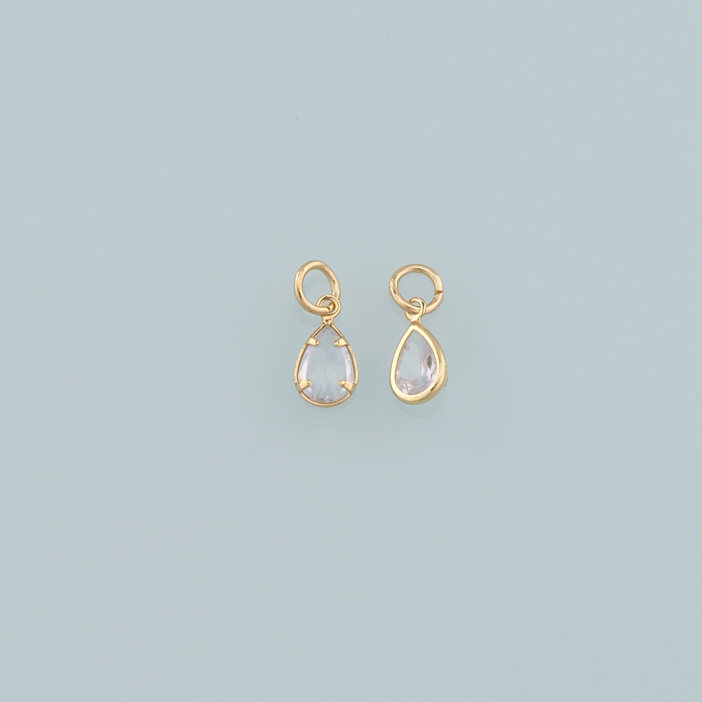 18K Gold Filled Teardrop Pendant,Dainty Teardrop Charm Bracelet Necklace for DIY Jewelry Making Supply