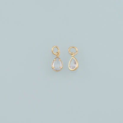 18K Gold Filled Teardrop Pendant,Dainty Teardrop Charm Bracelet Necklace for DIY Jewelry Making Supply