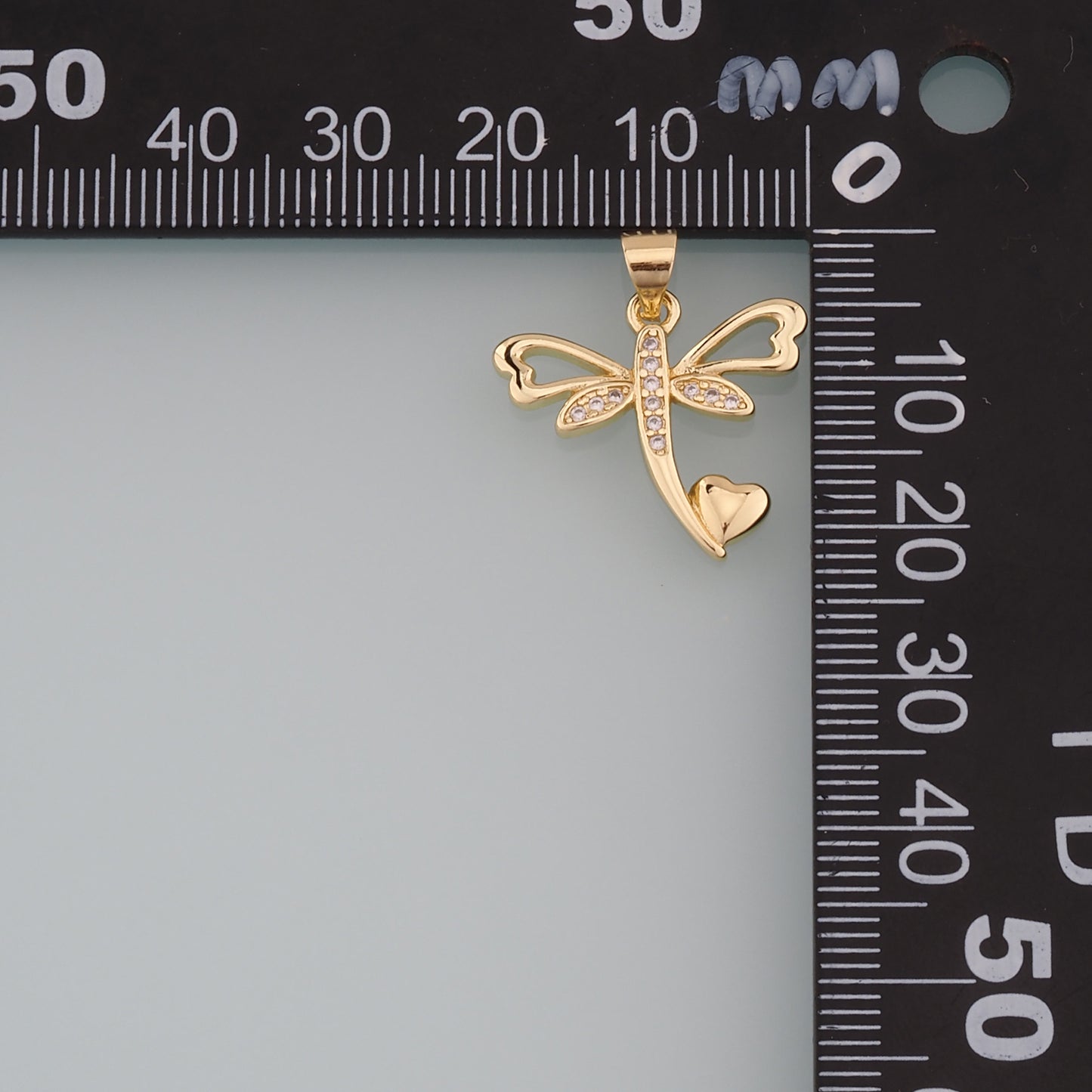 Gold Dragonfly Charms,18K Gold Filled Dragonfly Pendant,CZ Micro Pave Dragonfly Charm Bracelet Necklace for DIY Jewelry Making Supply