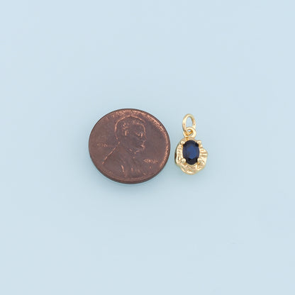 Gold Oval Crystal Charm,18K Gold Filled Oval Pendant,Irregular Oval Charm Bracelet Necklace for DIY Jewelry Making Supply