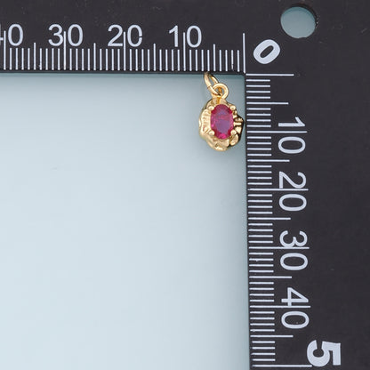 Gold Oval Crystal Charm,18K Gold Filled Oval Pendant,Irregular Oval Charm Bracelet Necklace for DIY Jewelry Making Supply