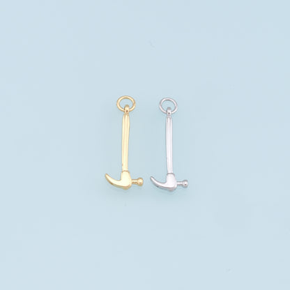 Gold Hammer Charms,18K Gold Filled Hammer Pendant,Hammer Charm Bracelet Necklace for DIY Jewelry Making Supply