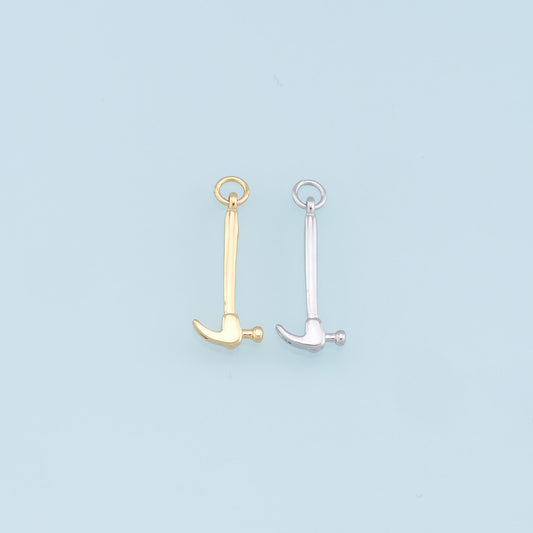 Gold Hammer Charms,18K Gold Filled Hammer Pendant,Hammer Charm Bracelet Necklace for DIY Jewelry Making Supply