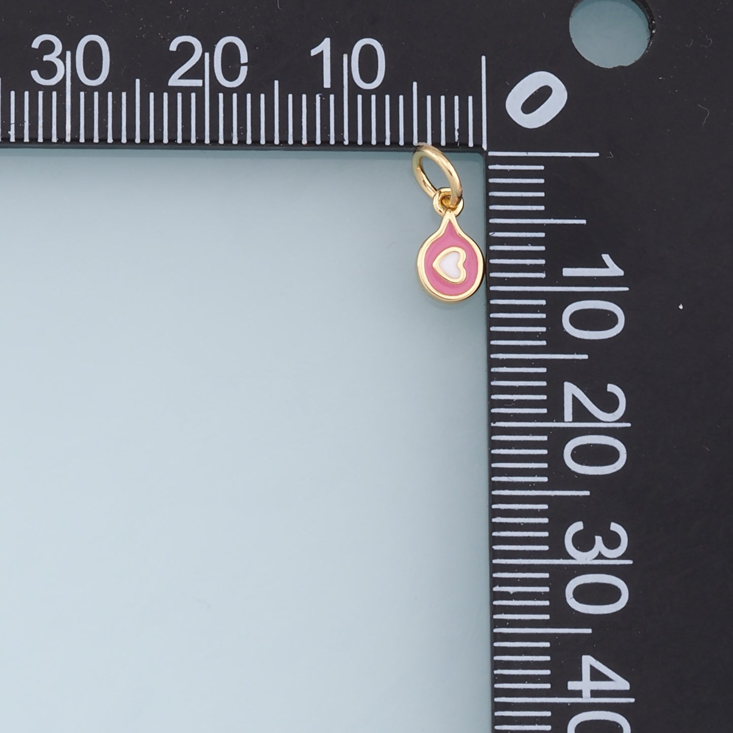 18K Gold Filled Tiny Heart Pendant,Enamel Heart Charm Bracelet Necklace for DIY Jewelry Making Supply