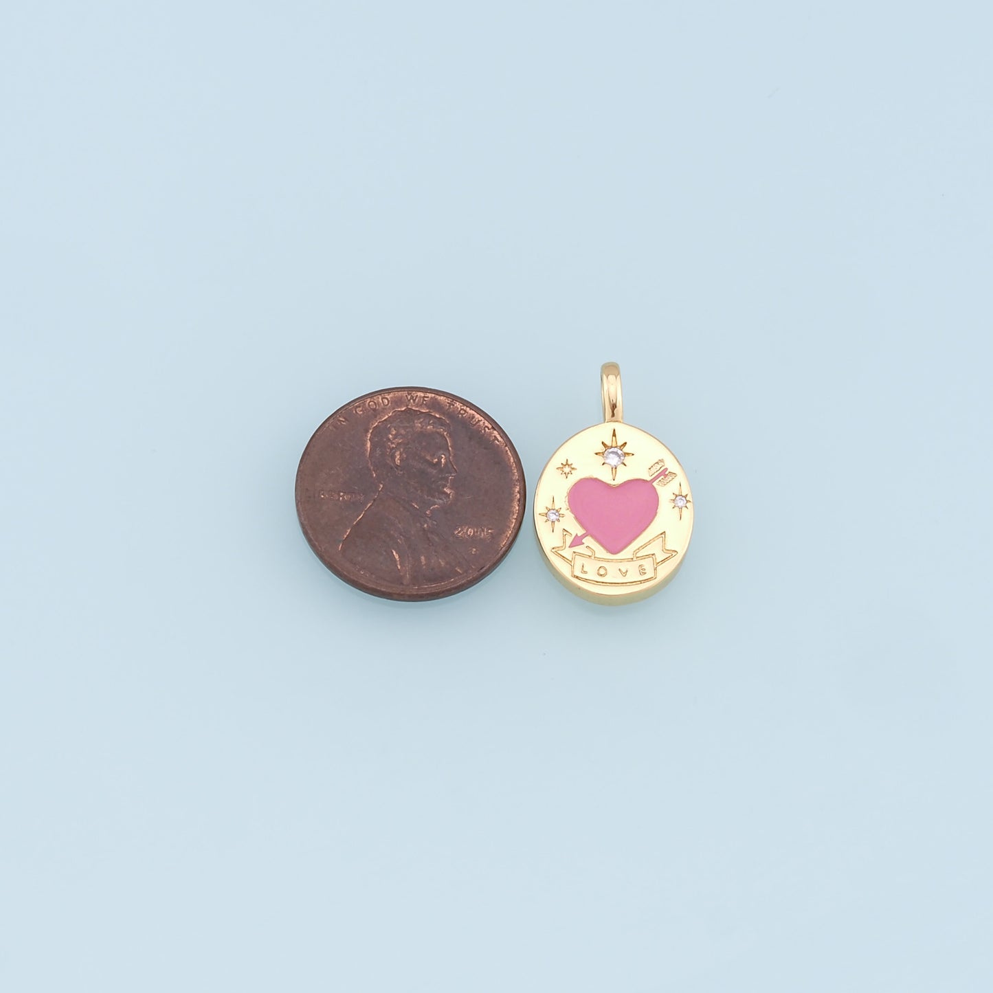 Gold Heart Charms,18K Gold Filled Enamel Heart Pendant,Love Charm Bracelet Necklace for DIY Jewelry Making Supply