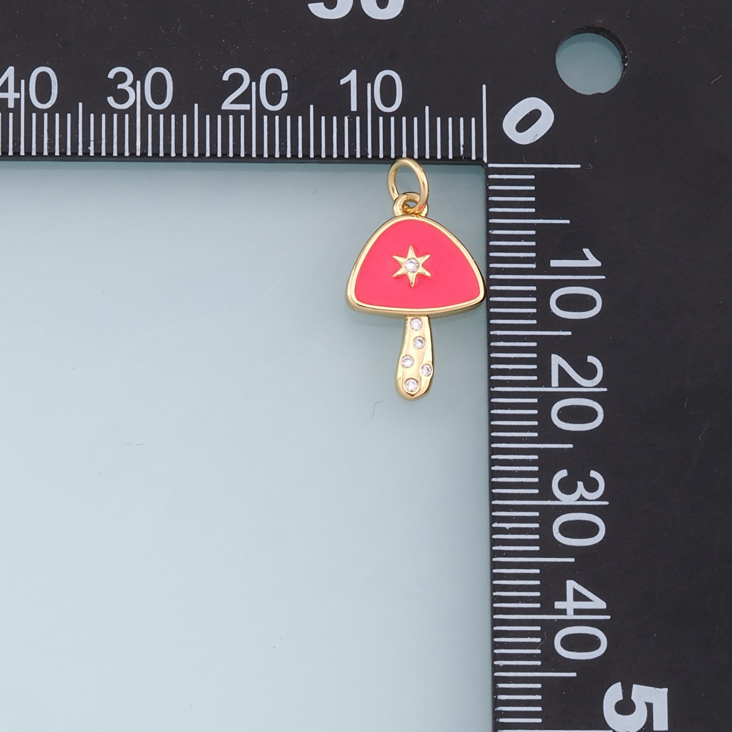 Gold mushroom Star Charms,18K Gold Filled mushroom Pendant,Enamel mushroom Charm Bracelet Necklace for DIY Jewelry Making Supply