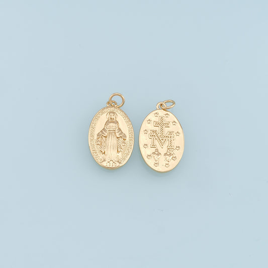 Gold Virgin Mary Charms,18K Gold Filled Virgin Mary Pendant,Religion Charm Bracelet Necklace for DIY Jewelry Making Supply